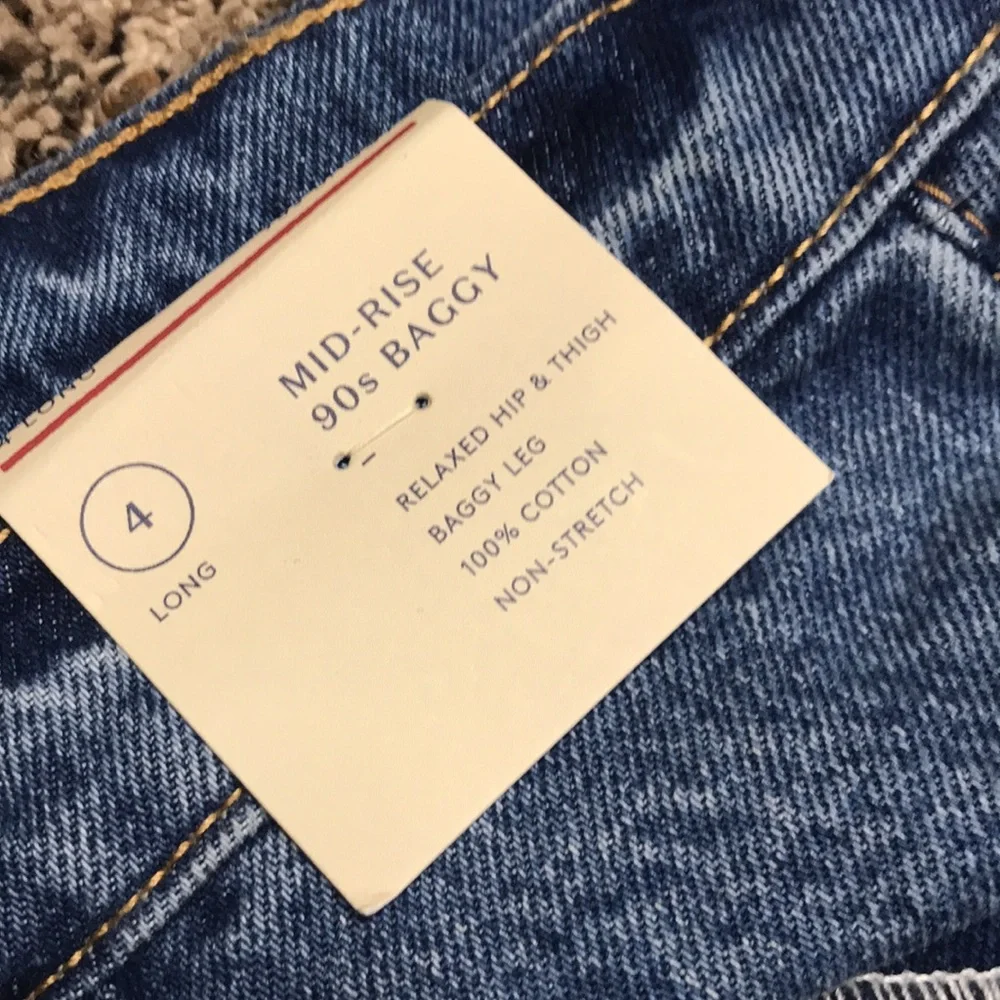 🐠Universal Thread Mid Rise 90’s Baggy Cuff Jeans Size 4 Long | NWT - Picture 6 of 8